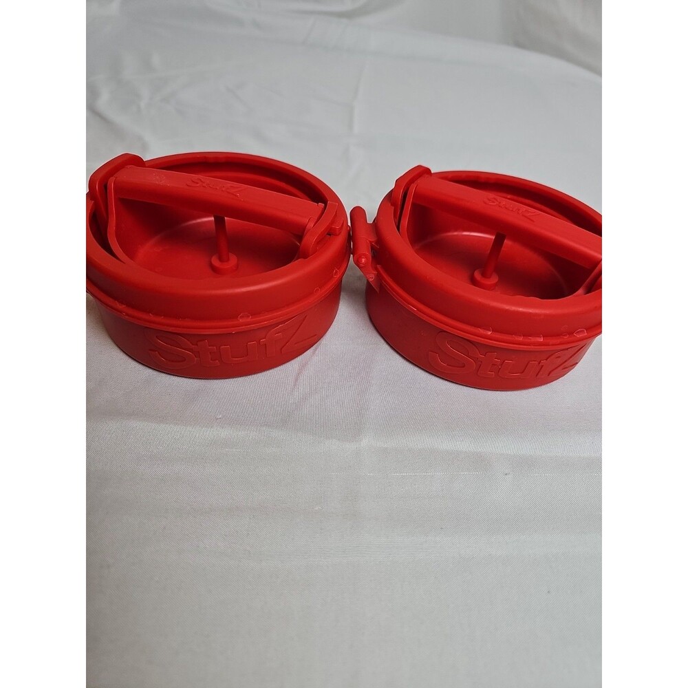 2 StufZ Burger Press Hamburger Patty Maker Red Kitchen BBQ Grill Tool Set